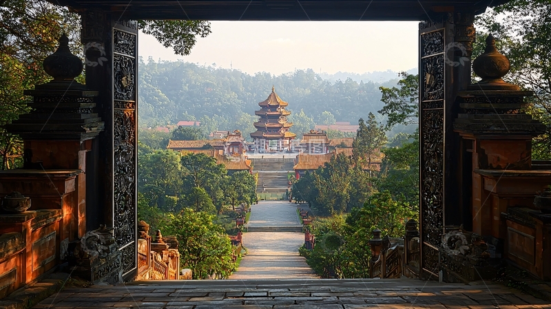 高清大图下载【趣麦麦图】古色古香的园林景色