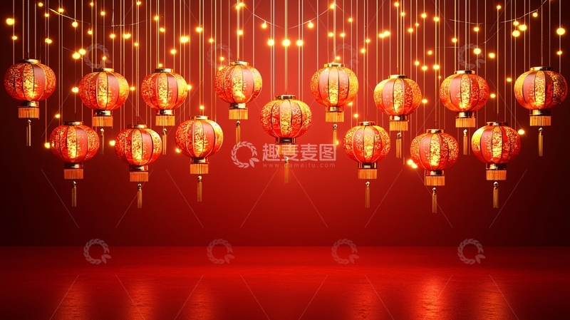 高清大图下载【趣麦麦图】红灯笼背景