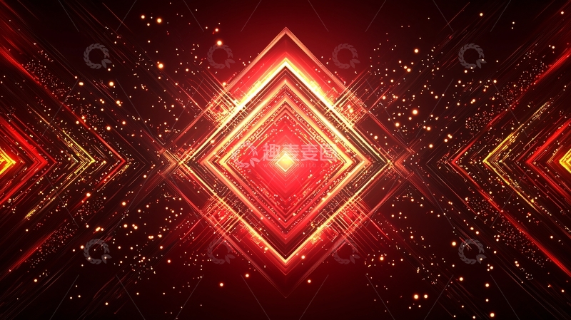 高清大图下载【趣麦麦图】红色菱形灯光隧道