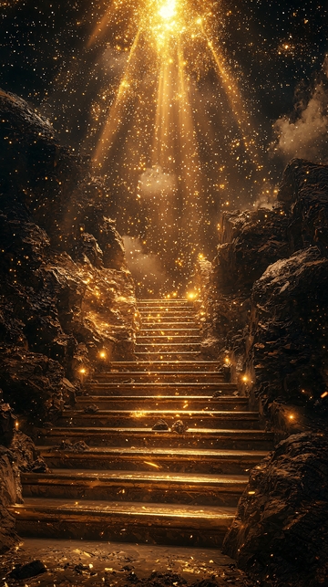 金色阶梯通向光明