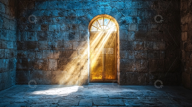 高清大图下载【趣麦麦图】石墙光线穿过拱门
