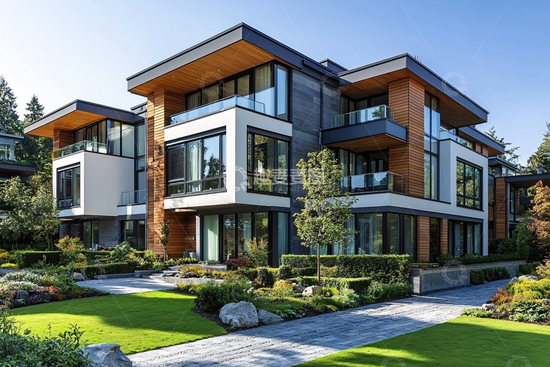 高清大图下载【趣麦麦图】现代风格联排别墅