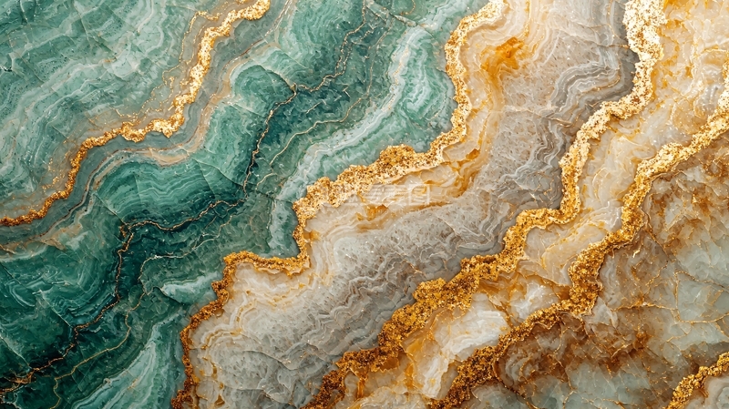 高清大图下载【趣麦麦图】绿金大理石纹理