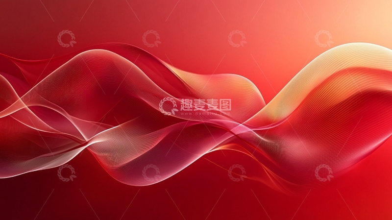 高清大图下载【趣麦麦图】红色抽象波浪