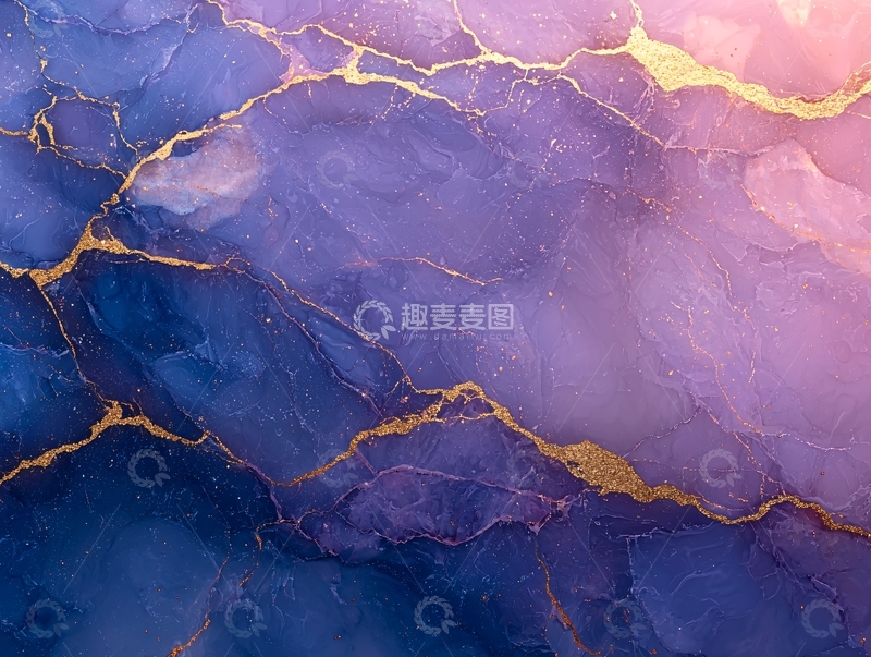 高清大图下载【趣麦麦图】蓝紫渐变金色纹理背景