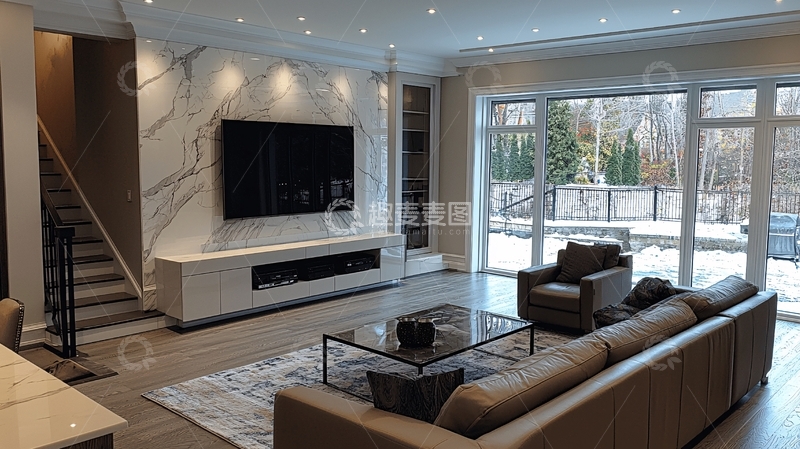 高清大图下载【趣麦麦图】现代简约客厅电视背景墙