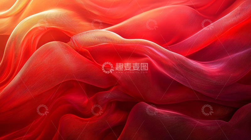 高清大图下载【趣麦麦图】红色丝绸质感背景