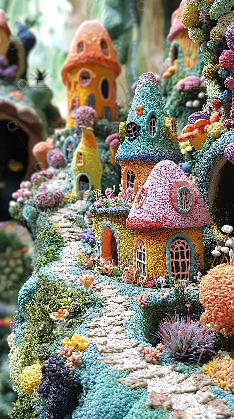 高清大图下载【趣麦麦图】彩色蘑菇屋