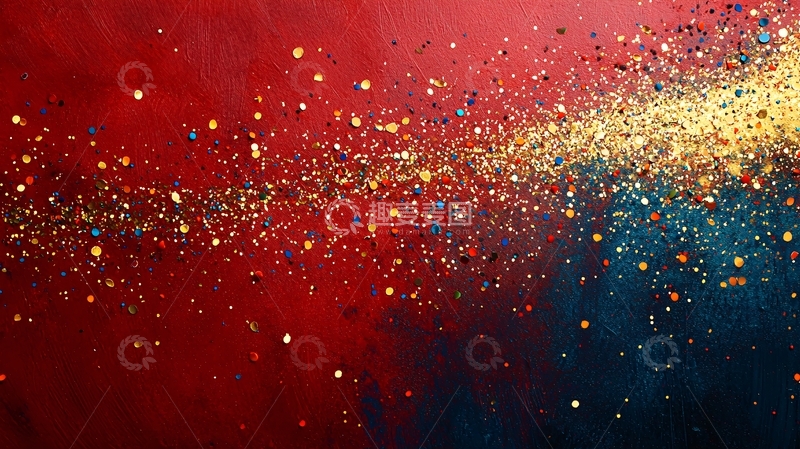 高清大图下载【趣麦麦图】红金蓝色彩泼墨背景