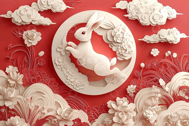 高清大图下载【趣麦麦图】中秋节兔子