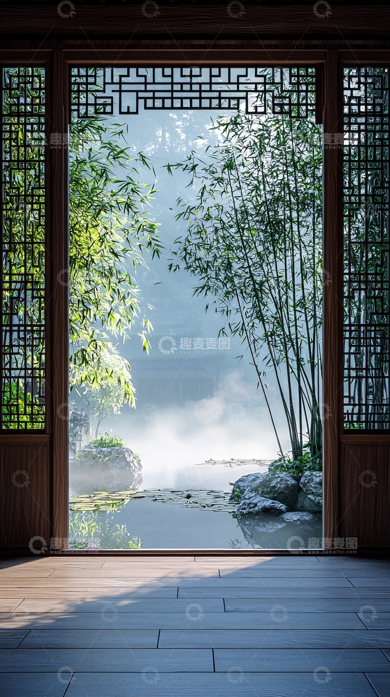 高清大图下载【趣麦麦图】中式庭院