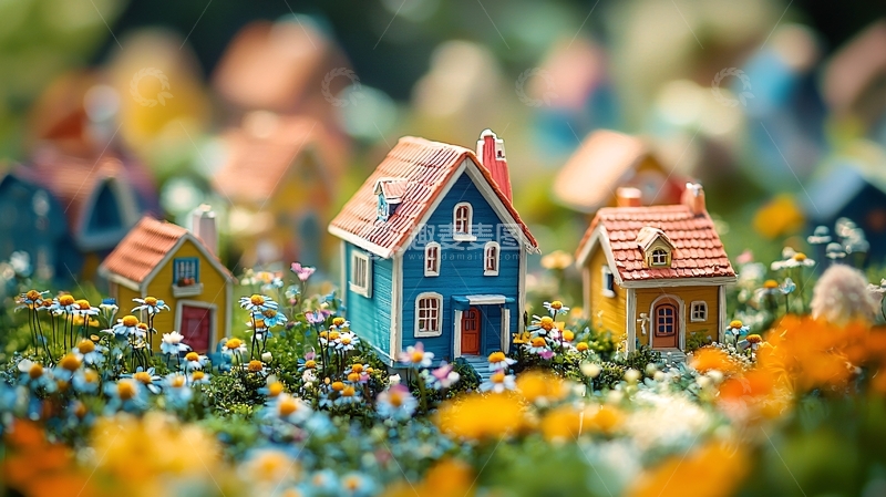 高清大图下载【趣麦麦图】微型房屋花海