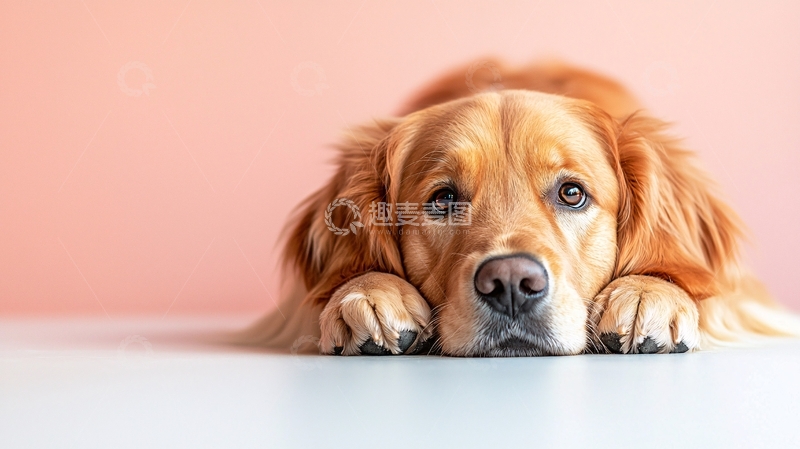 高清大图下载【趣麦麦图】金毛猎犬趴着