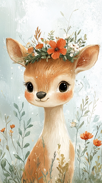 戴花环的小鹿
