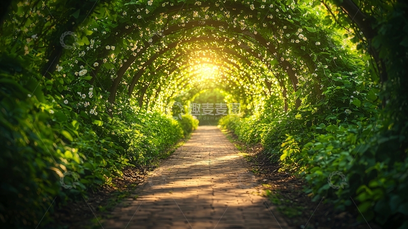 高清大图下载【趣麦麦图】绿树成荫的道路