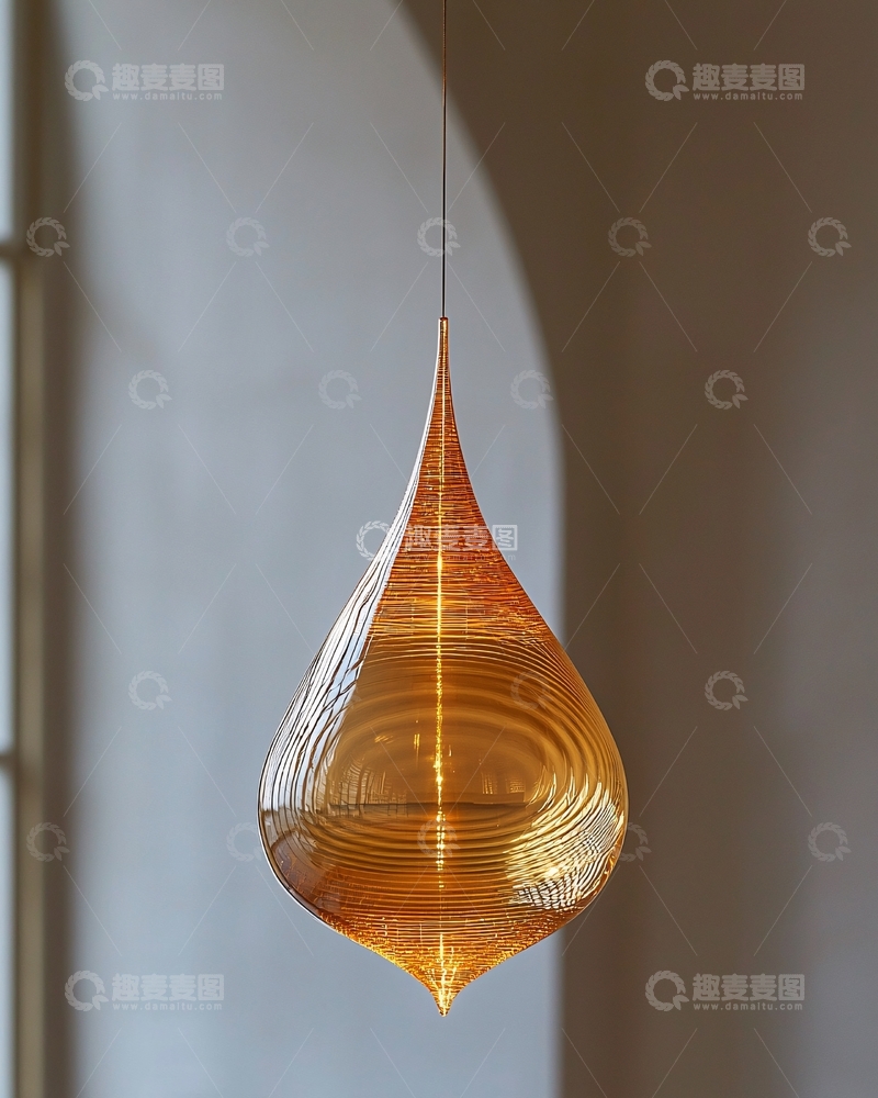 高清大图下载【趣麦麦图】琥珀色玻璃吊灯