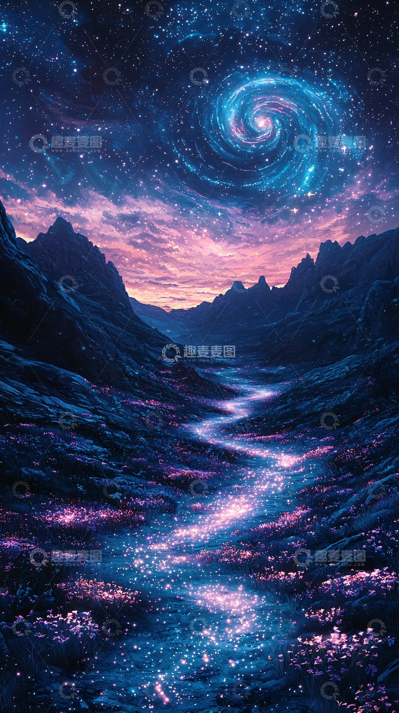 高清大图下载【趣麦麦图】梦幻星河山谷