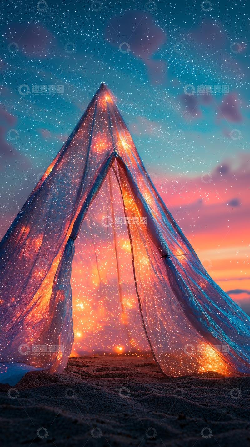 高清大图下载【趣麦麦图】浪漫星空下的帐篷