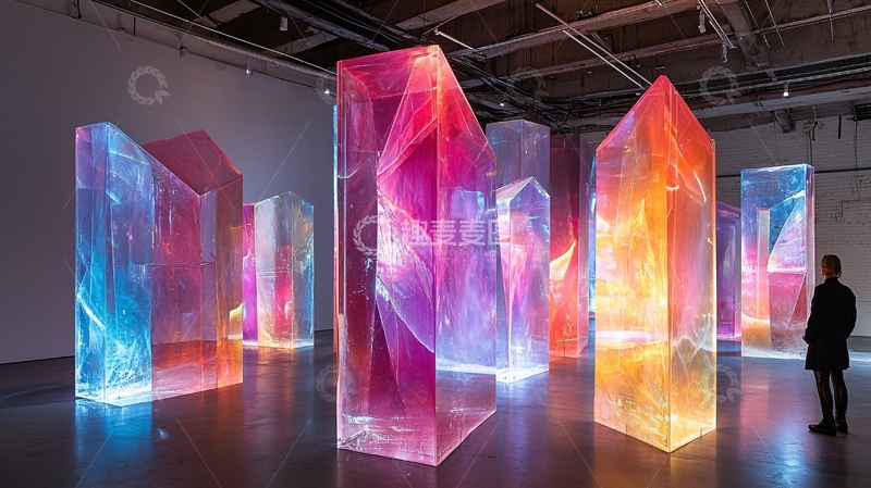 高清大图下载【趣麦麦图】彩色透明雕塑