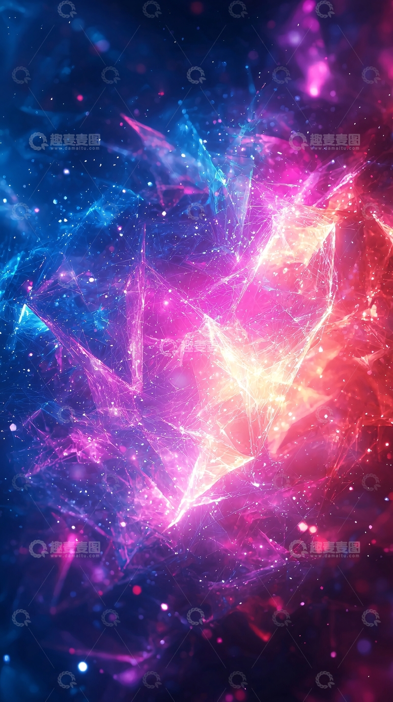 高清大图下载【趣麦麦图】炫彩宇宙能量晶体