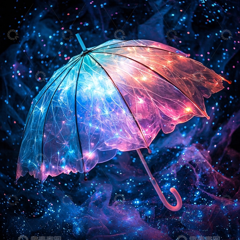 高清大图下载【趣麦麦图】星空雨伞