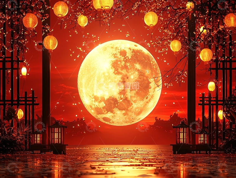 高清大图下载【趣麦麦图】红月亮