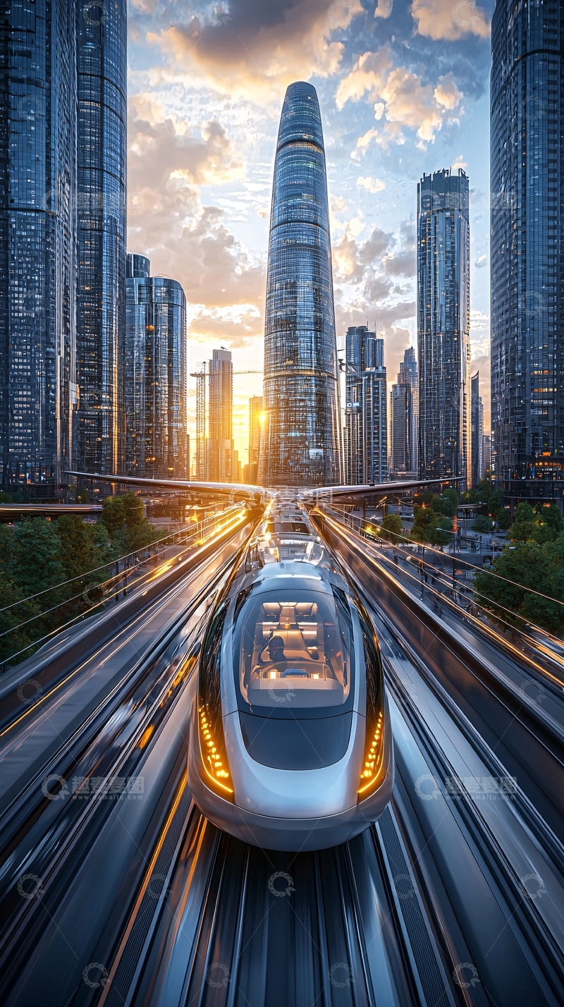 高清大图下载【趣麦麦图】未来城市高铁