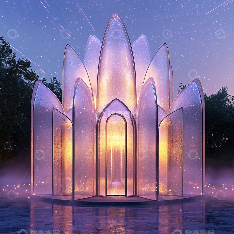 高清大图下载【趣麦麦图】梦幻玻璃建筑