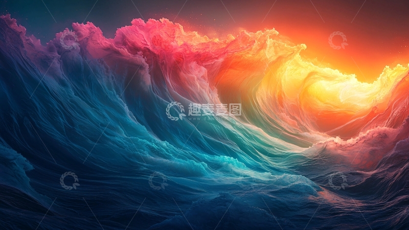 高清大图下载【趣麦麦图】绚丽云彩渐变背景