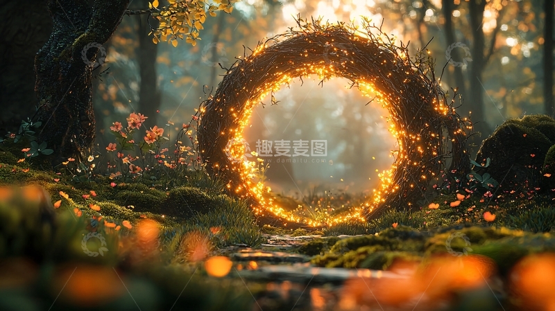 高清大图下载【趣麦麦图】森林火焰环