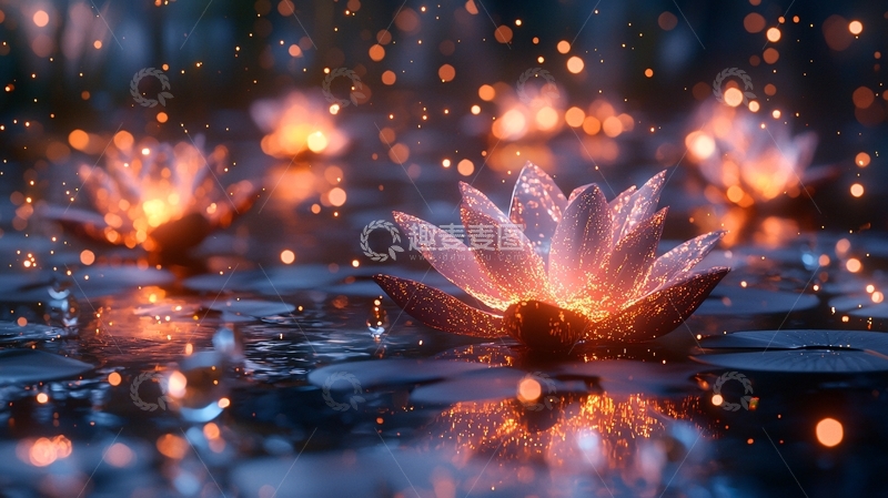 高清大图下载【趣麦麦图】梦幻莲花灯