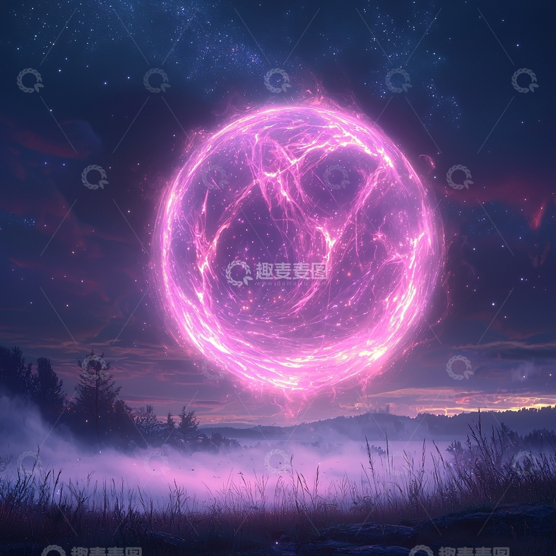 高清大图下载【趣麦麦图】紫色能量球