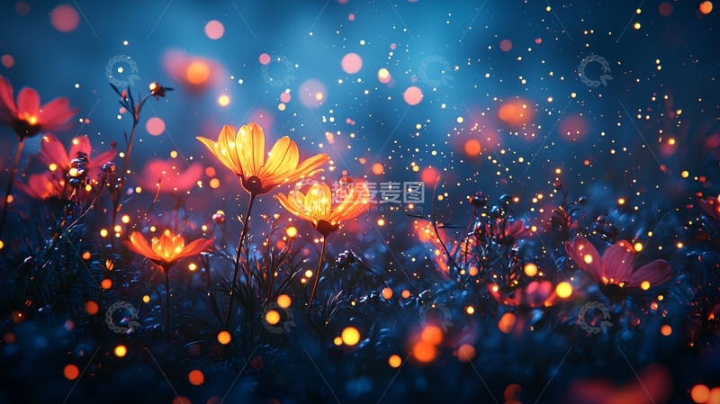 高清大图下载【趣麦麦图】夜光花海