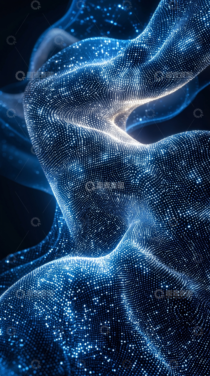 高清大图下载【趣麦麦图】蓝色科技感抽象流体