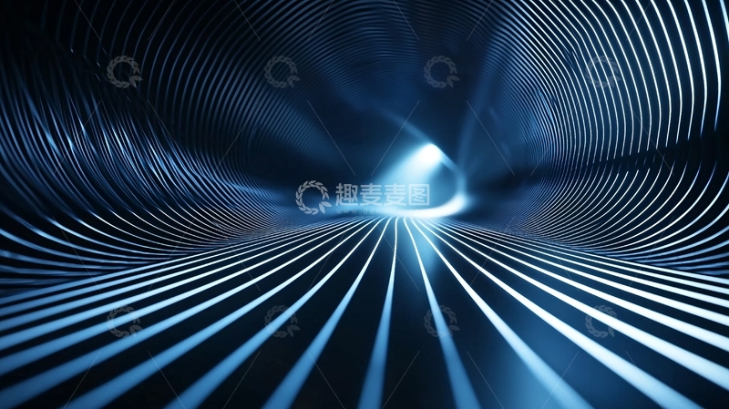 高清大图下载【趣麦麦图】蓝色光线隧道