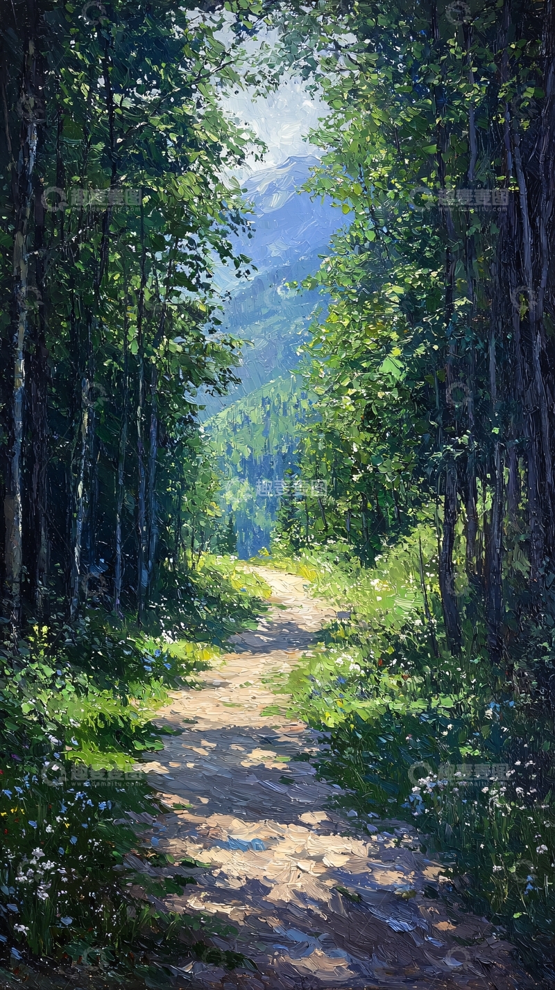 高清大图下载【趣麦麦图】阳光森林小路