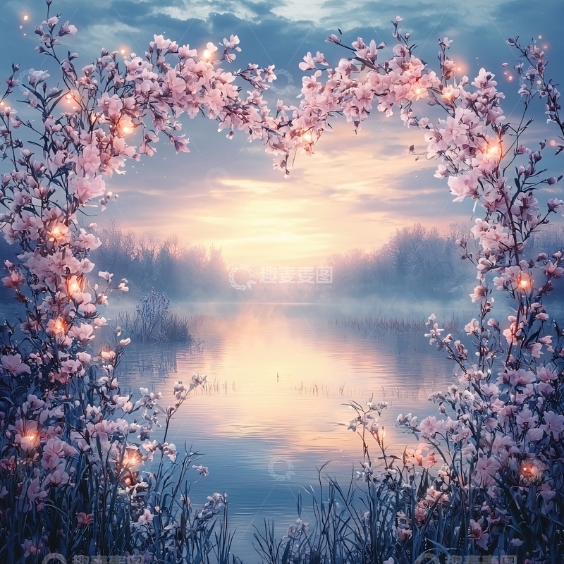 高清大图下载【趣麦麦图】爱心樱花树