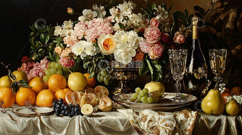 高清大图下载【趣麦麦图】静物油画