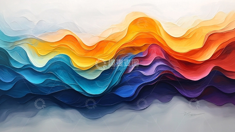 高清大图下载【趣麦麦图】抽象彩色波浪