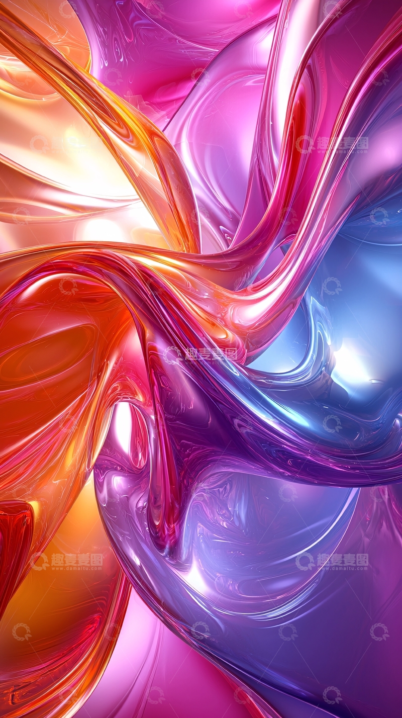 高清大图下载【趣麦麦图】流体色彩抽象艺术