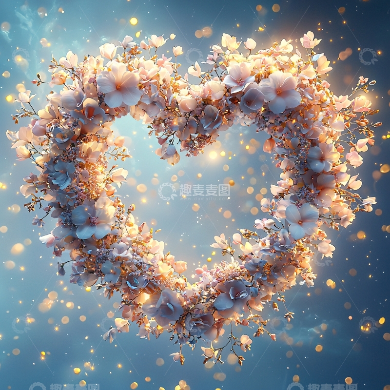 高清大图下载【趣麦麦图】花朵爱心