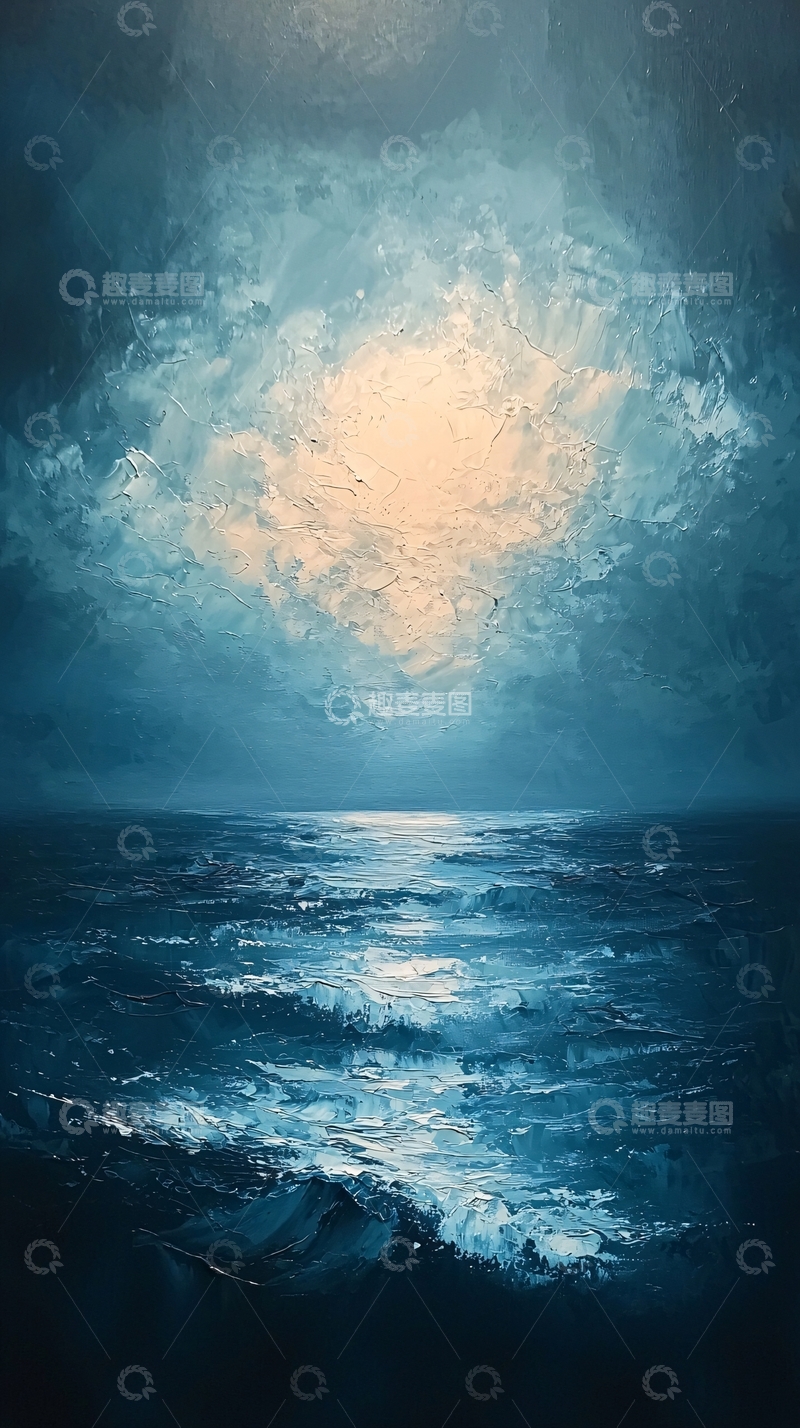 高清大图下载【趣麦麦图】蓝色海洋夜景