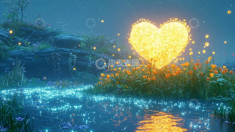 高清大图下载【趣麦麦图】梦幻萤火之心