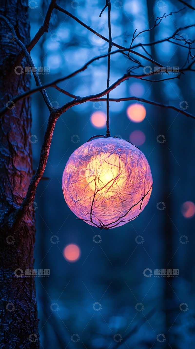高清大图下载【趣麦麦图】森林夜灯