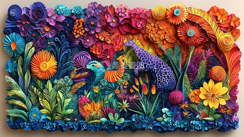 高清大图下载【趣麦麦图】彩色粘土浮雕