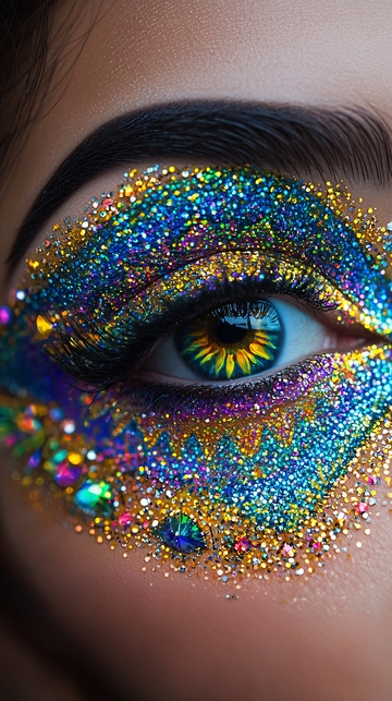闪耀彩妆眼部特写