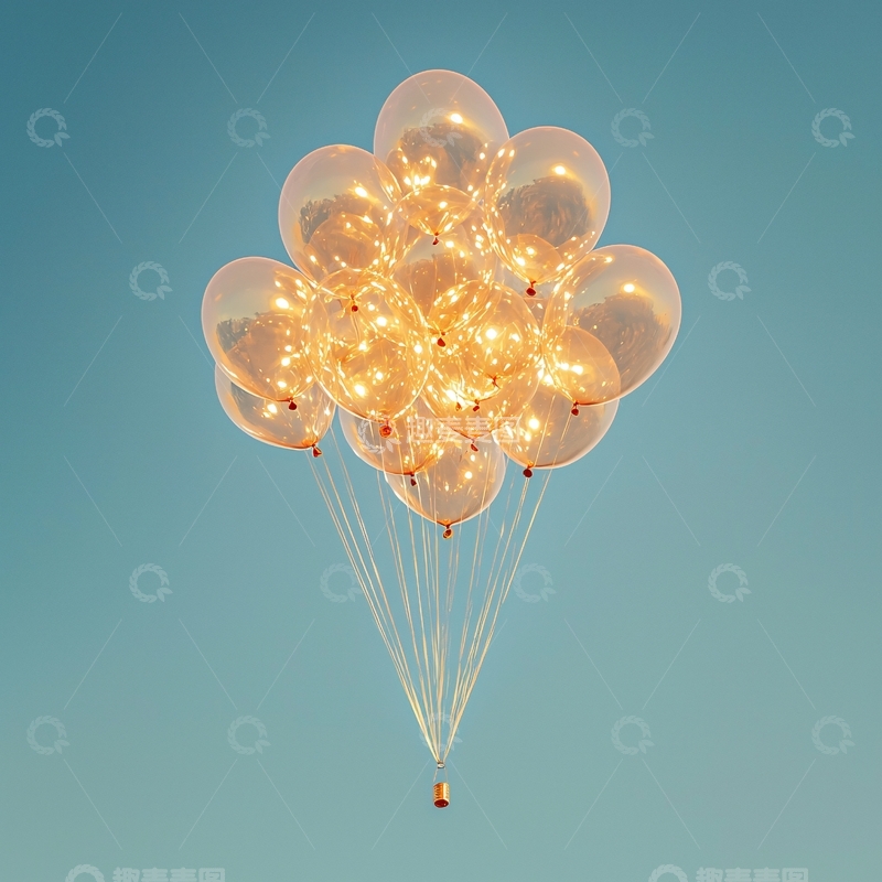 高清大图下载【趣麦麦图】透明气球闪耀着光芒