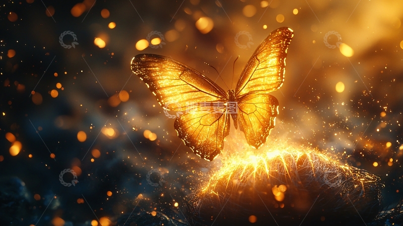 高清大图下载【趣麦麦图】金色蝴蝶
