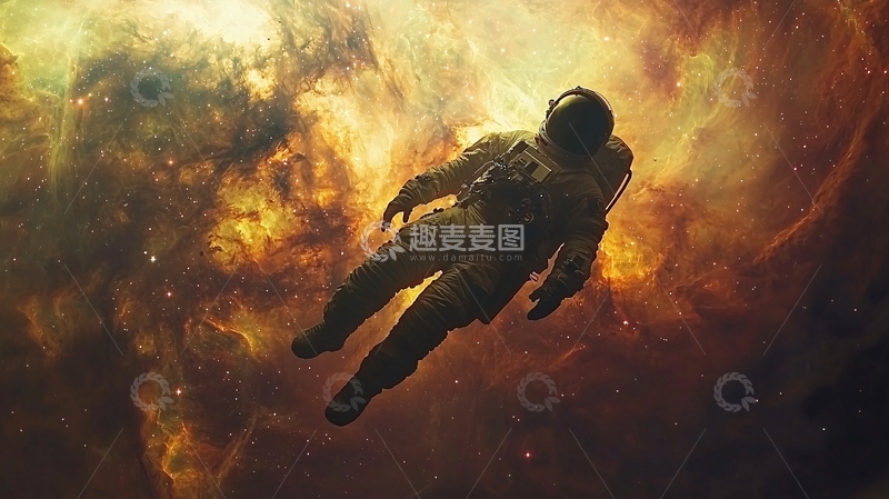 高清大图下载【趣麦麦图】宇航员在宇宙中漂浮