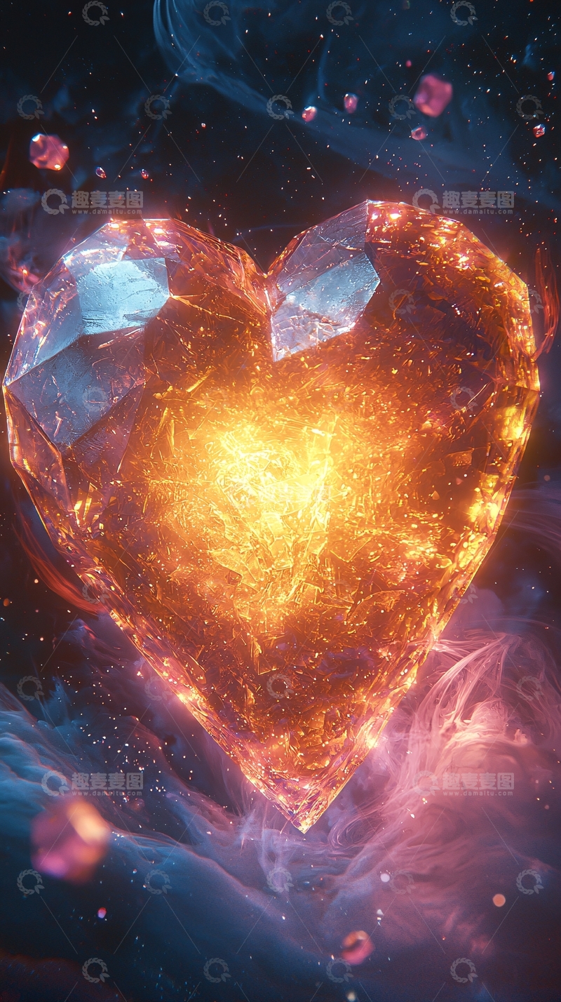 高清大图下载【趣麦麦图】闪耀着光芒的钻石心